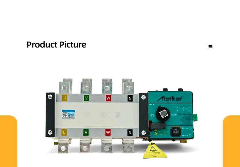 Description Picture 3 of itemAisikai 800A 1000A 4P ATS Controller Dual Power Automatic Transfer Switch 220v Control Voltage Electric Diesel Generator Parts