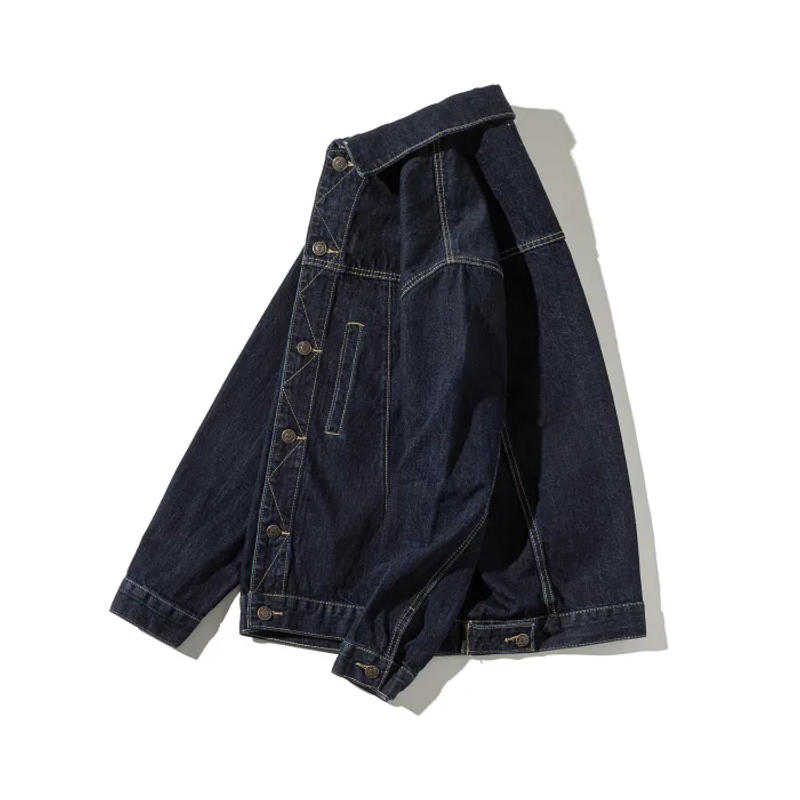 Description Picture 4 of itemMen Japanese Streetwear Amikaki Retro Fashion Loose Casual Denim Jacket Cityboy Vintage Jeans Coat Cowboy Outerwear