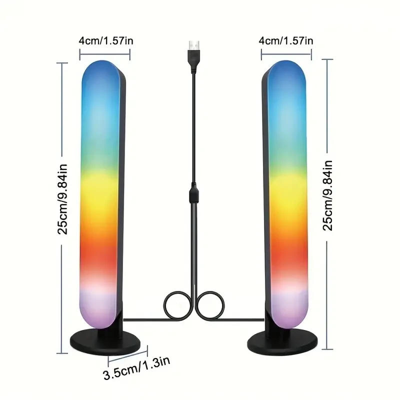 Description Picture 3 of itemRGB Pickup Light Music Rhythm Lights Upgraded USB Rechargeable Model Christmas Decoration Desktop RGB Light Bar Music Rhythm