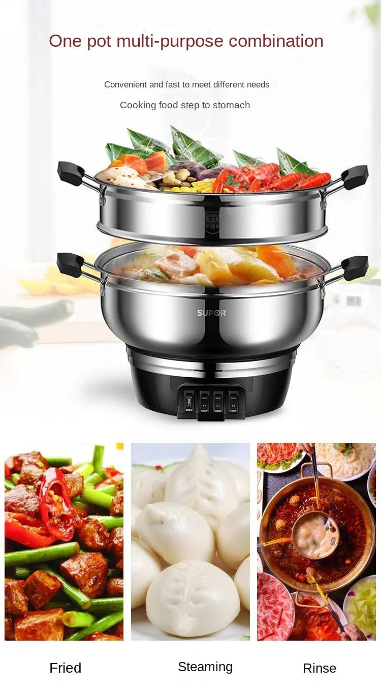 Description Picture 2 of itemSUPOR Electric Steamer Household Multi-function Steaming Stewing Electric Boiler Steaming Dish Multicooker Hotpot Freeshipping