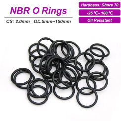 10/50Pcs Black NBR O Ring CS 2mm OD 5~150mm  Rubber Gasket Sealing Washer for Car Air Condition Faucet Pressure Plumbing Repair