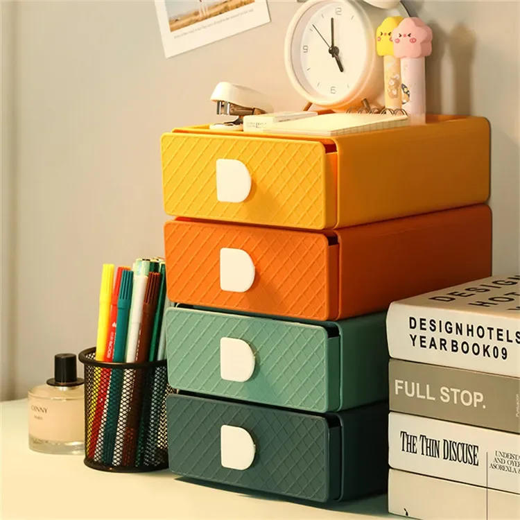 Description Picture 6 of itemDrawer Type Desktop Storage Box Cosmetics Student Dormitory Stationery Sorting Box Desk Office Desk Shelf Desk Drawer Storage