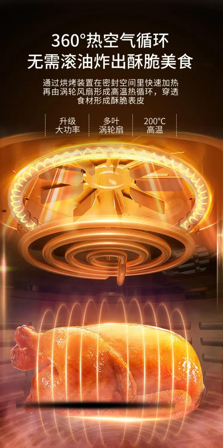 Description Picture 4 of itemIntelligent visual air fryer household large-capacity multi-functional all-in-one oven fully automatic electric fryer new model