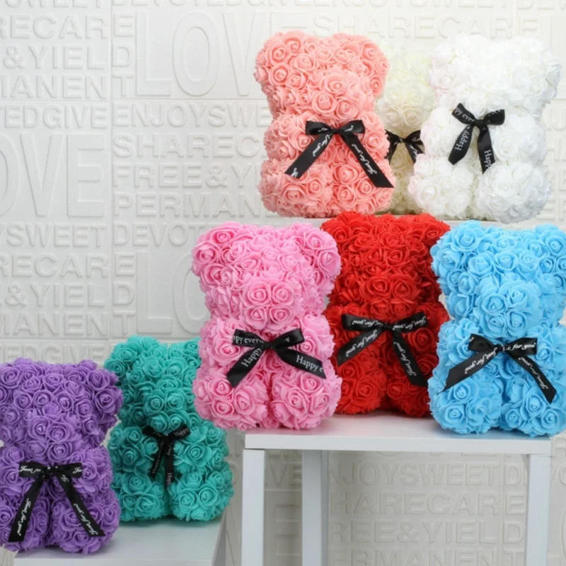 Description Picture 4 of itemRomantic Valentine's DayCreative Eternal Flower Rose Bear Christmas Gift Rose Bear Hug Bear Wedding  Flower Decoration Gift