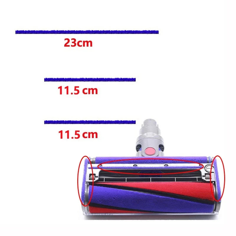 Description Picture 2 of itemFor Dyson V6 V7 V8 V10 V11 Vacuum Cleaner Soft Roller Head Blue Suction Hose Replacement Part Soft Plush Strips Screwdriver