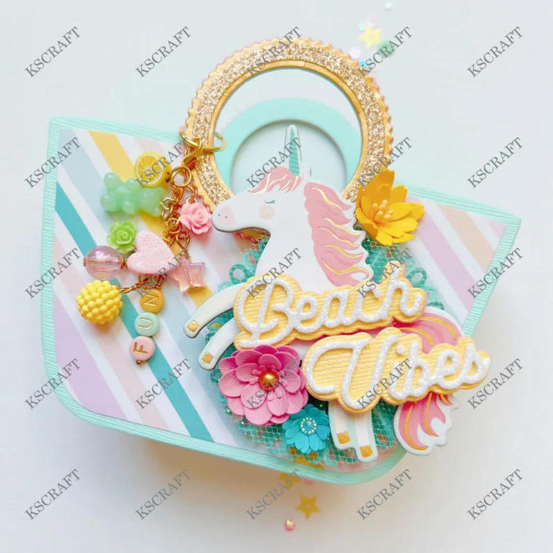 Description Picture 5 of itemKSCRAFT 3D Beach Bag Metal Cutting Dies Stencils for DIY Scrapbooking Decorative Embossing DIY Paper Cards