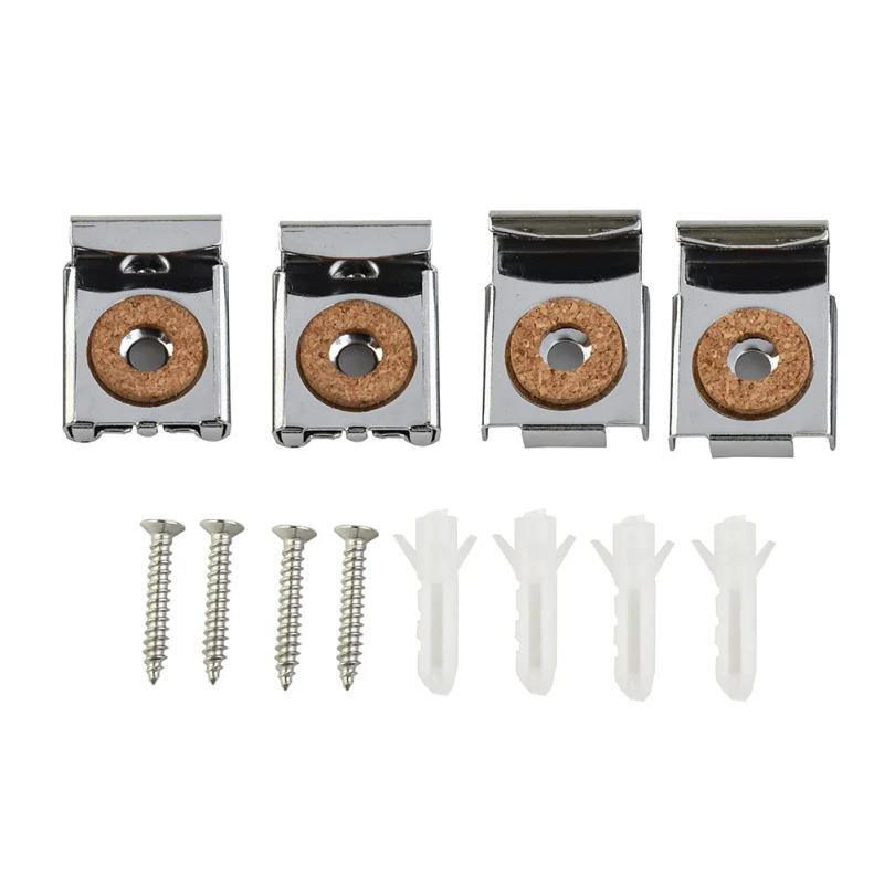 Description Picture 4 of item4pcs Bathroom Mirror Glass Wall Hanging Fixing Kit Frameless Clips Mounting Hanger Clamp Bathroom Glass Wall Hanging Fixing Kit