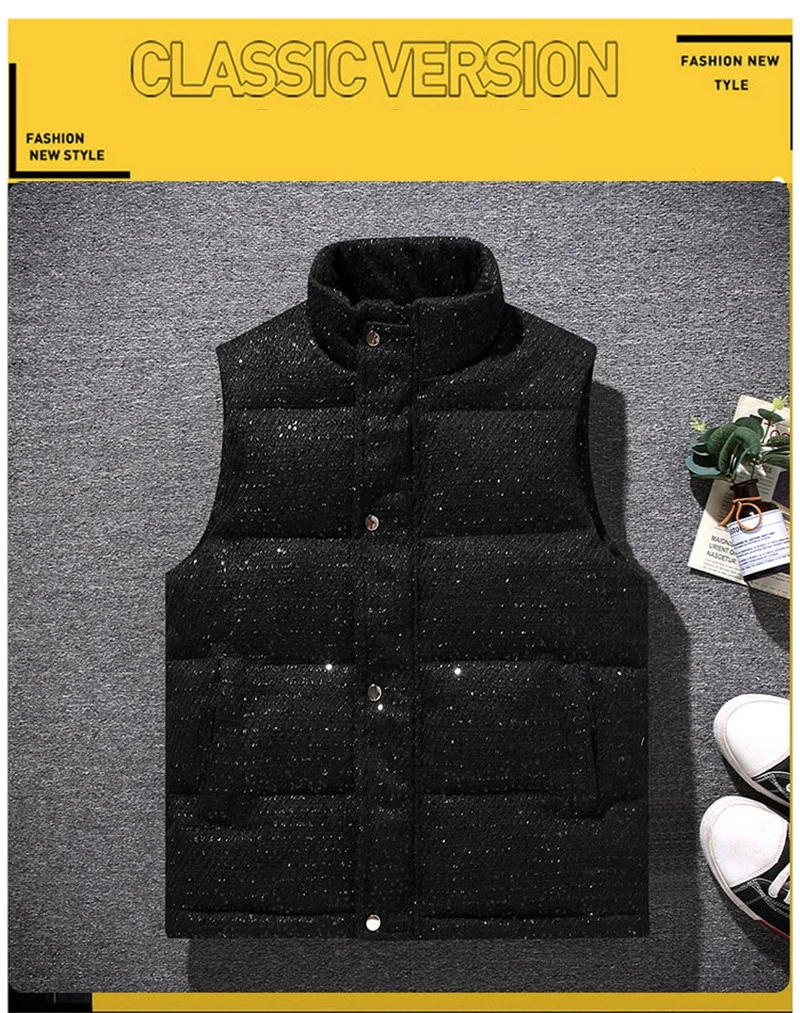 Description Picture 4 of item2024 Men Vest Sleeveless Male Autumn Winter Warm Windproof Waistcoat Mens Spring Casual Fashion Striped Vest Man Jackets