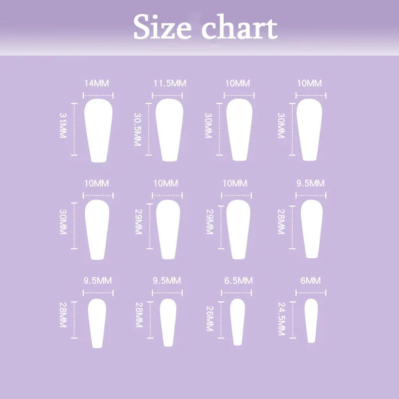 Description Picture 2 of itemSea Wave Carp Japanese Style Doodle False Nails Detachable Nude Pink Long Coffin Fake Nails with Glue Full Cover Press on Nails