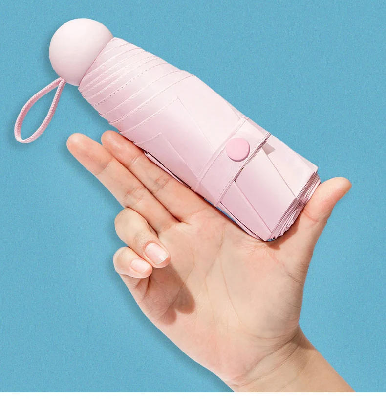 Description Picture 5 of itemMini 8-Ribs Sun Umbrella Portable Pocket Capsule Umbrella Sun Protection UV Folding Umbrella Parasol with Box