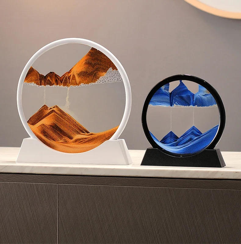 Description Picture 6 of itemSandscape Moving Sand Art Picture Round Glass 3D Deep Sea Quicksand Craft Home Decor Liquid Hourglass Flowing Sand Painting Gift