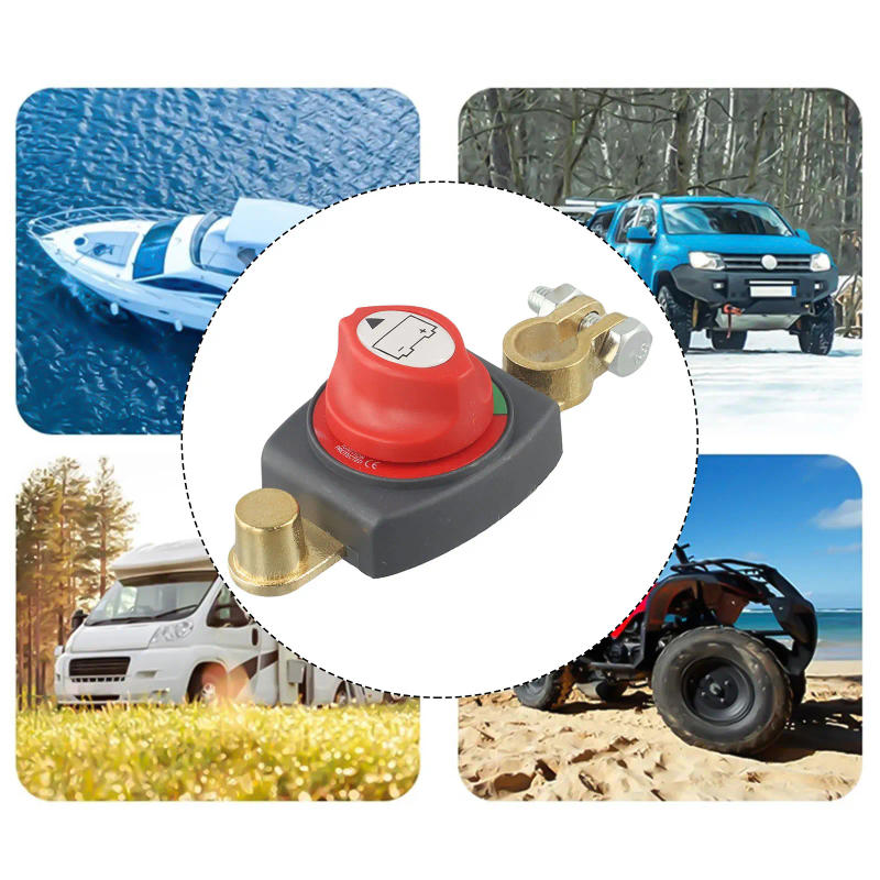 Description Picture 2 of item275A Top Post Battery Disconnect Switch 12-48V  Heavy-Duty Marine Battery Switch Top Post Battery Switch For Cars Vehicles RV