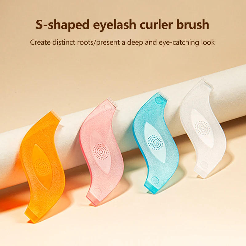Description Picture 2 of item10pcs Makeup Eyelash Brushes Reuseable Plastic Clean Comb S Shape Lashes Lifting Curler Eye Lash Extension Perm Eyelashes Tool