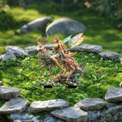 Acrylic Fairy Mini Figurine Artificial Cute Flower Fairy Statue Sculptures Multi Functional Waterproof Garden Stake Bonsai