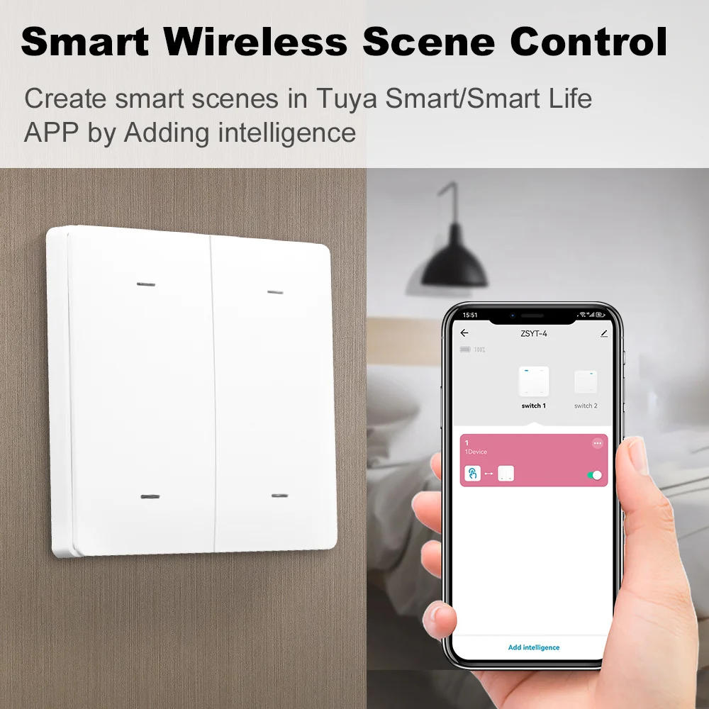 Description Picture 4 of itemTuya ZigBee 3.0 Smart 12 Scene Switch Wireless Push Button 1/2/3/4 gang Battery Powered Transmitter Smart Life App Automatio