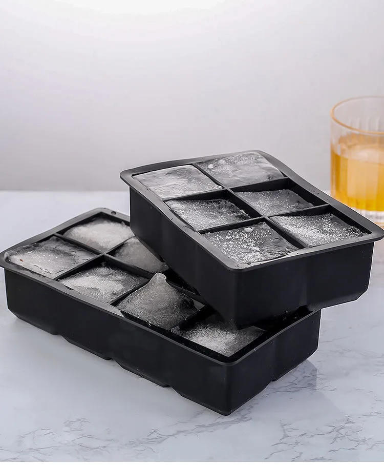 Description Picture 6 of item4/6/8/15 Grid Big Ice Tray Mold Giant Jumbo Large Food Grade Silicone Ice Cube Square Tray Mold DIY Ice Maker Ice Cube Tray