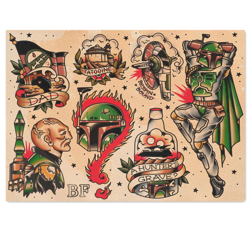 Description Picture 4 of itemVintage Traditional Tattoo Design Picture Wall Art Posters & Prints Retro Kraft Paper Poster Painting Wall Sticker Home Decor