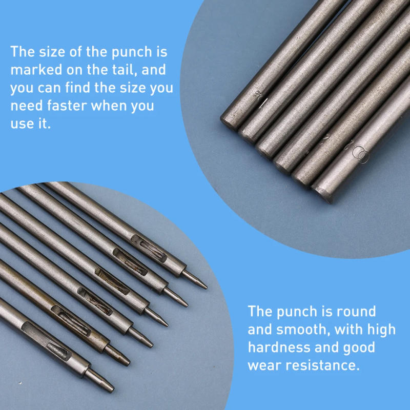 Description Picture 5 of itemIMZAY 13 Pcs/set Leather Hole Punching Tools DIY Handmade Belt Punch Tool Leathercraft Hollow Drilling Puncher Kit