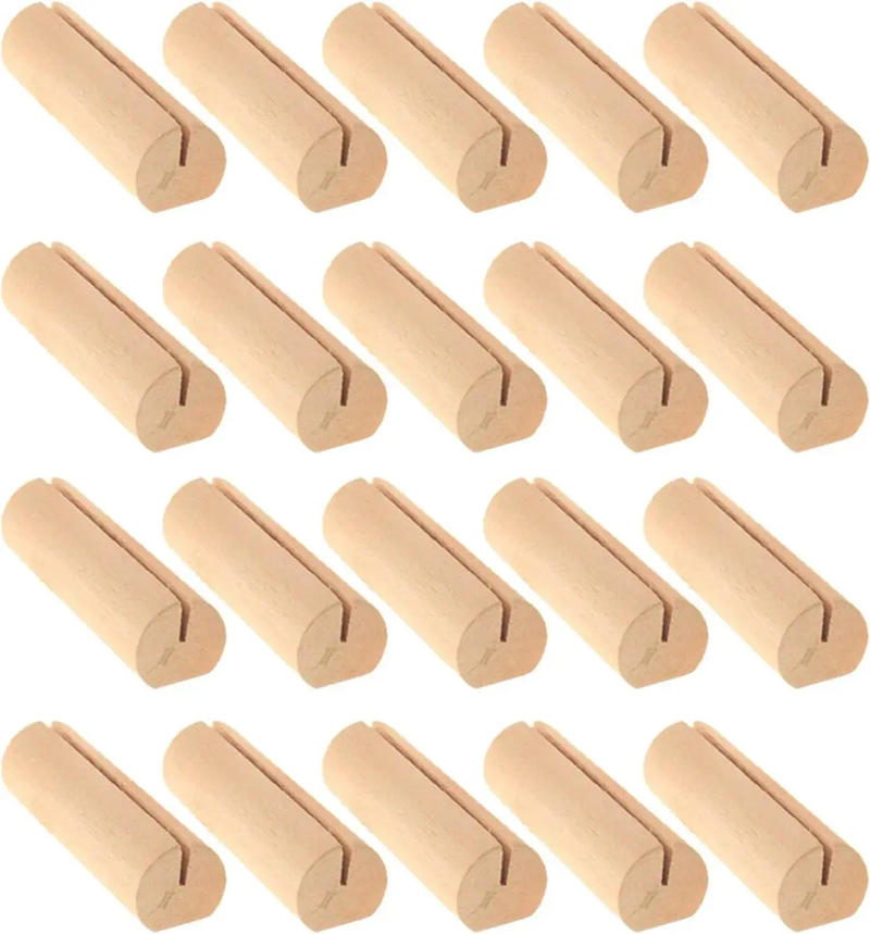 Description Picture 2 of item20/40/100PCS Wood Place Card Holders Wooden Table Number Stands Wedding Sign Rustic Message Name s Display Stand