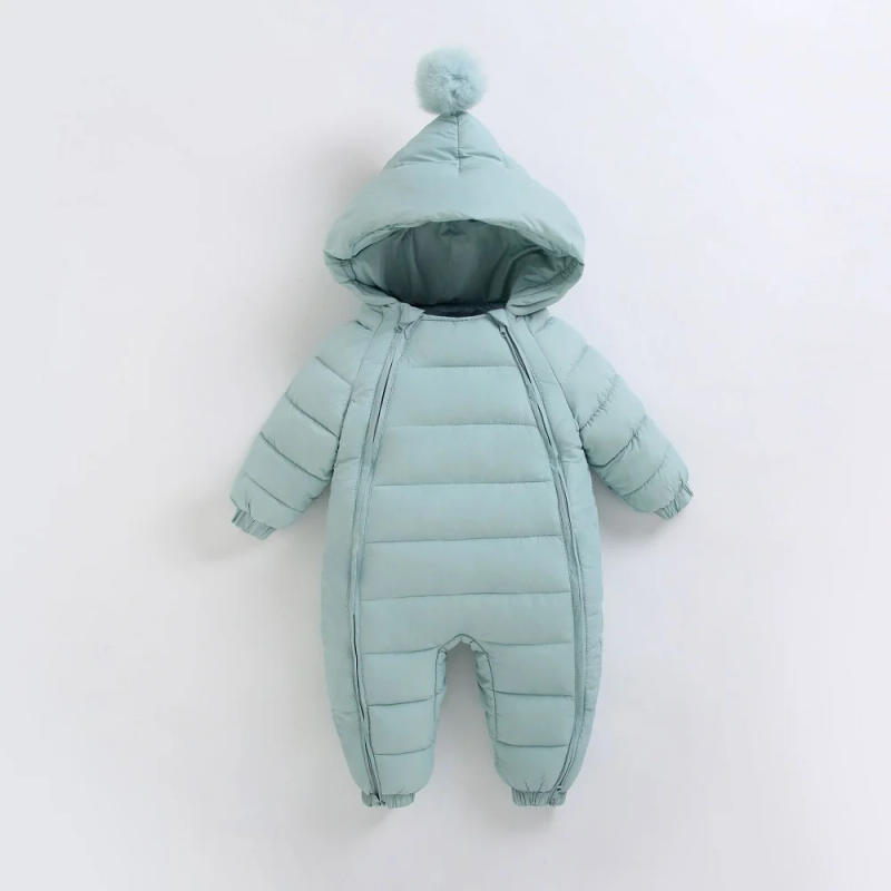 Description Picture 6 of itemBaby jumpsuit winter new plush and thick hooded down climbing suit for babies to go out and hug clothes, newborn cotton jacket