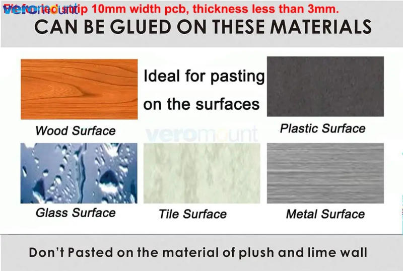 Description Picture 5 of item50x Self Adhesive Wire Bundle Holder Tie Mount Clip for 10mm wide Flexible LED Strip Lights Connector Suitable Led Strip Holder