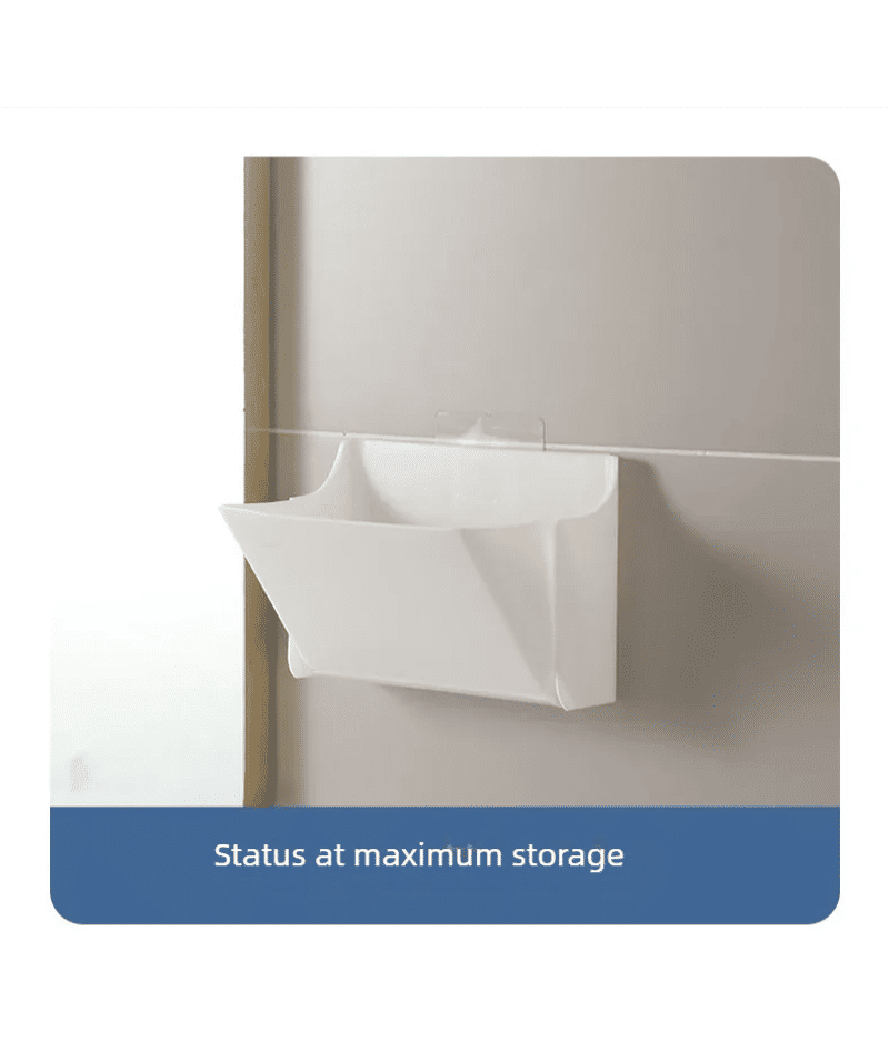 Description Picture 5 of item2024 New Wall-mounted Folding Mask Storage Box Bathroom Skincare Organizer Perforation-free Toilet Table Drain Storage Rack