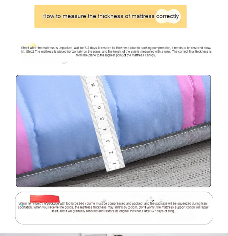 Description Picture 2 of itemFoldable Tatami Mattress Student Dormitory Single Double Bed Floor Sleeping Mattress Mat Thicken Soft Bed Mattresses Pad