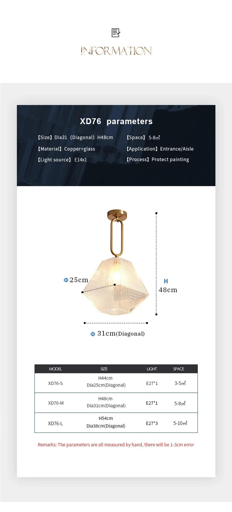 Description Picture 5 of itemGold Pendant Lights Chandeliers LED Lamp Modern Home Indoor Fixture AC110-220V Coffee Room Hanging Bar LED Light New Arrival