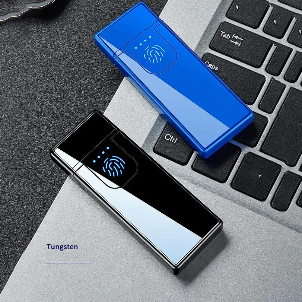 Description Picture 4 of itemPlastic Touch-Sensitive Electric Lighter Usb Rechargeable Windproof Tool Men'S Gift Double-Sided Smoking Ultra-Thin