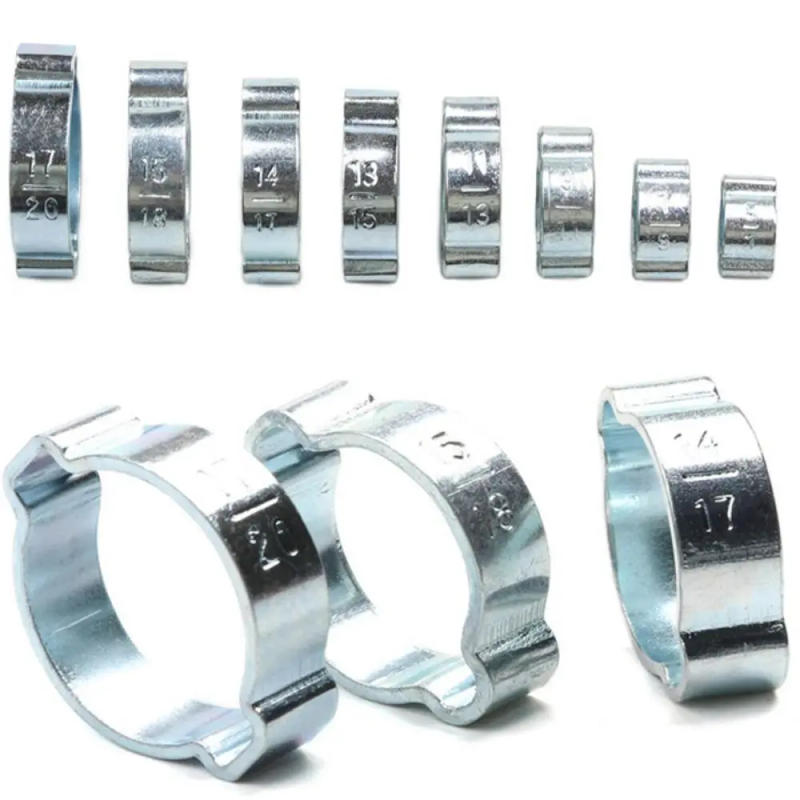 Description Picture 2 of item10Pcs Durable Double Ears Hose Clamp Assortment Kit Worm Drive Pipe Clip Fixed Zinc Plated Pipe Hoop Fuel Tube Water Pipe