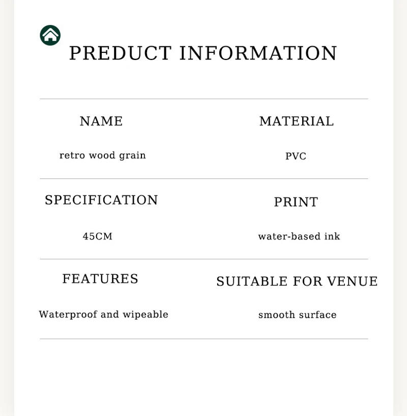 Description Picture 5 of itemPVC 45cm Self-adhesive Wallpaper Retro Wood Grain Modern Home Decoration Furniture Background Decorative Decoration for Bedroom