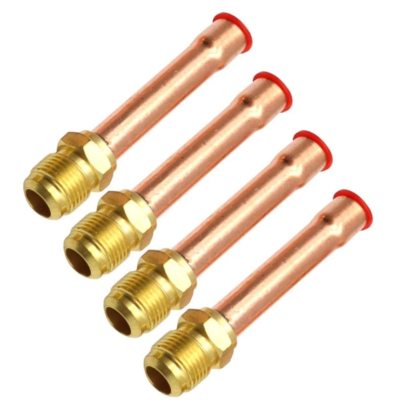 Description Picture 2 of item4Pieces 1/4" 3/8" 3/4" 5/8'' Flare Connector With Tube Brass Pipe For Air Conditioner Household Appliances