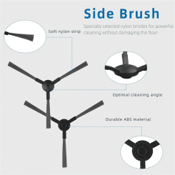 B64B-For MIDEA VCR04W Robot Vacuum Cleaner Replacement Parts Washable Side Brush Hepa Filter Mop Cloth Accessories