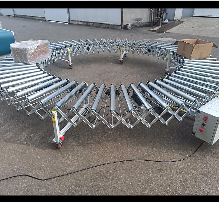 Description Picture 5 of itemCargo conveying power roller conveyor belt workshop transmission power telescopic roller conveyor