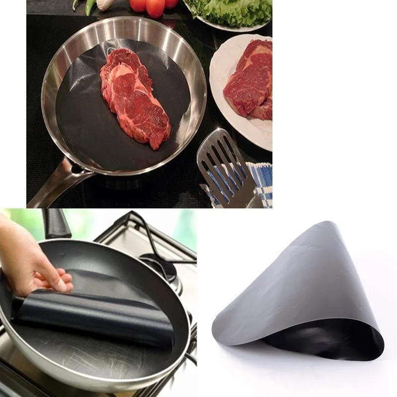 Description Picture 4 of item6Pcs Round Non-Stick Mat Pan Fry Liner Sheet Cooking Wok Kitchen Baking Pad BBQ Baking Mats Diameter 24cm Portable Kitchen Tools