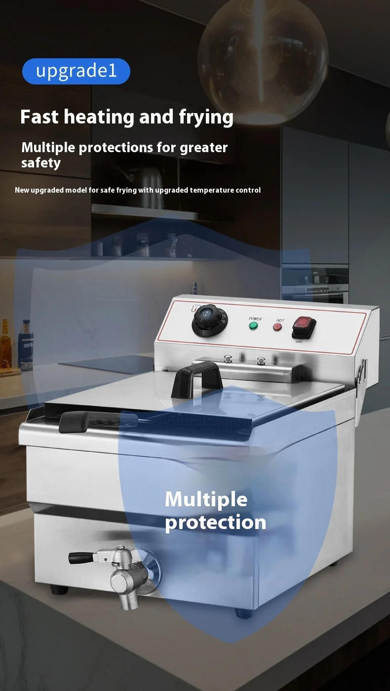 Description Picture 5 of itemCommercial Electric Deep Fryer w/Dual Tanks 12L 3000W  Stainless Steel Countertop Fryer for Fried Chicken French Fries