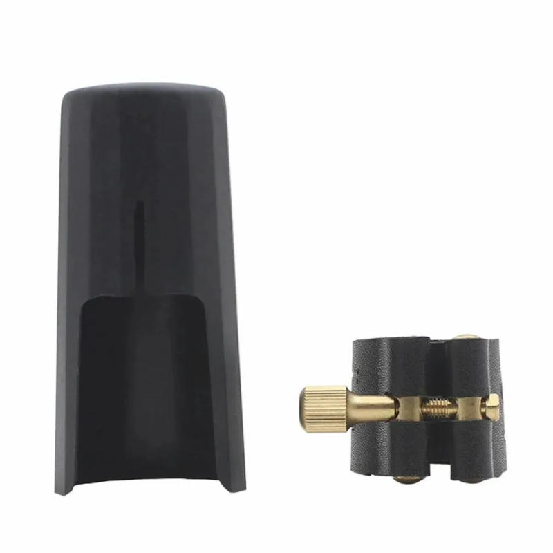 Description Picture 2 of itemAlto Soprano Tenor Saxophone Clarinet Mouthpiece Ligature And Cap Sax Leather Buckle Clamp\Clip Woodwind Instrument Accessories