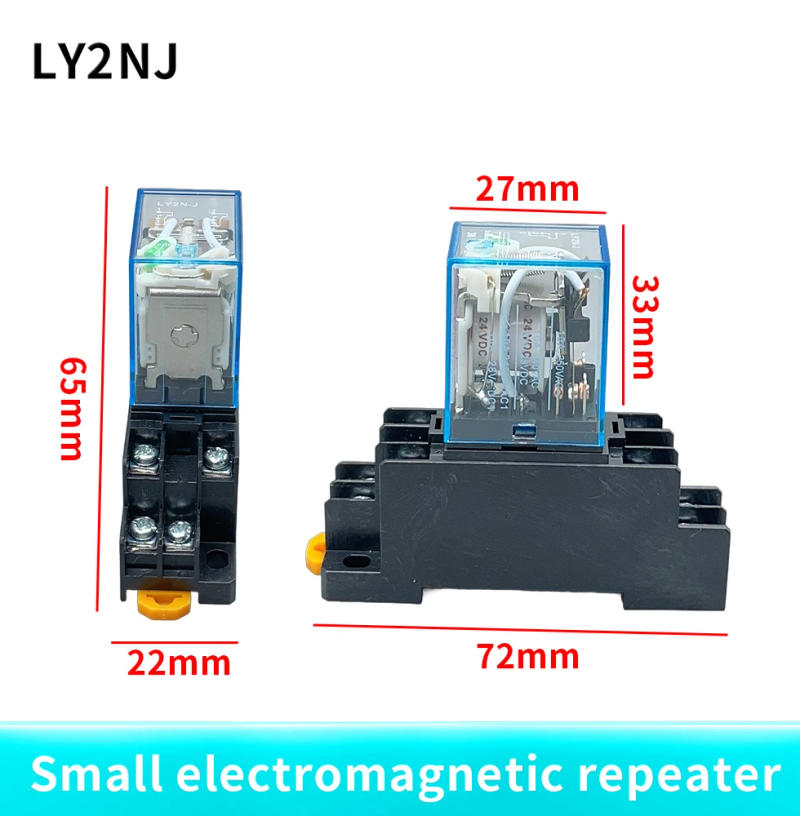 Description Picture 4 of itemLY2NJ 1SET 12V 24V DC 110V 220V AC Coil Power Relay  DPDT 8 Pin HH62P JQX-13F With Socket Base