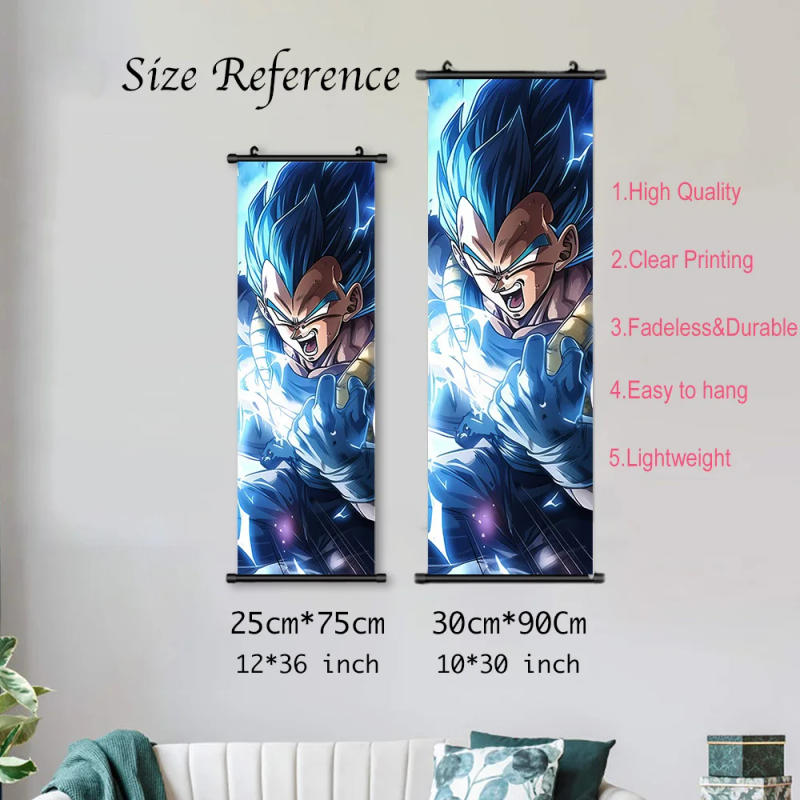 Description Picture 6 of itemPrinted Poster Anime Wall Dragon Ball Artwork Goku Pictures Bejīta Painting Canvas Super Saiyan Hanging Scrolls Home Room  Decor
