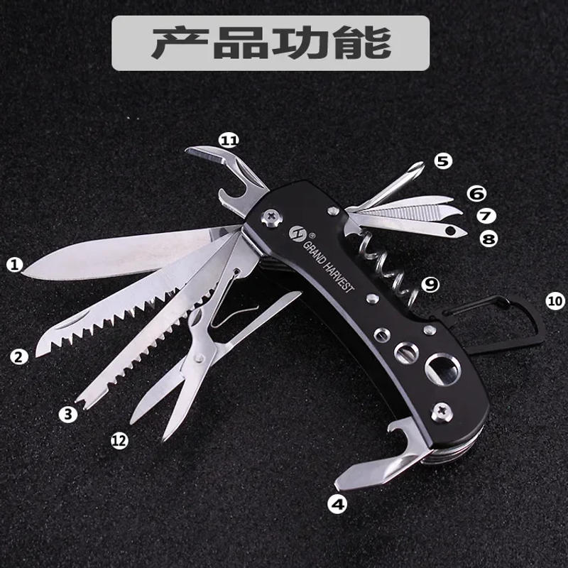 Description Picture 4 of itemNewest Functional Swiss 91mm Folding Knife Stainless Steel Multi Tool Army Knives Pocket Hunting Outdoor Camping Survival Knives