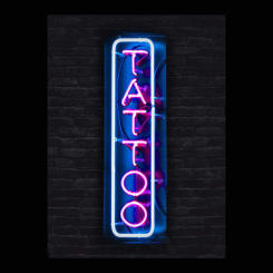 TATTOO Logo Neon Sign Light Custom Handmade Real Glass Tube Store Shop Advertise Room Decor Display Lamp On Wall Gift 6"X 14"