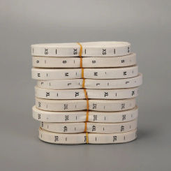 100% soft cotton size label for garment, not harm skin 8 size clothing labels, white background black letter