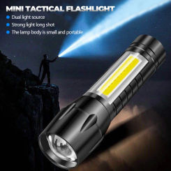 Portable Flashlight Strong Light High-Power Rechargeable Zoom Highlight Tactical Flashlight Outdoor Lighting LED Flashlight
