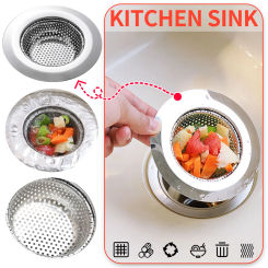 1PCS Kitchen Sink Filter Stainless Steel Mesh Sink Strainer Filter Bathroom Sink Strainer Drain Hole Filter Trap Waste Screen