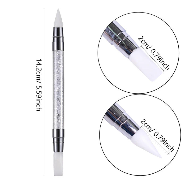 Description Picture 5 of item1Pc Dual-ended Silicone Sculpture Pen for Nail Art, Easy and Precise Nail Design Tool, 3D Carving Glitter Dotting Brush