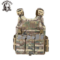 New Tactical Vest Combat Molle Plate Carrier 3 Pouches 762 5.56 Airsoft Hunting Body Armor Protective Gear Nylon