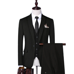 2024High Quality Wedding Suit (suit + Vest + Trousers) Stripes Handsome All Match Banquet Business Casual Men 0. Three-piece Set