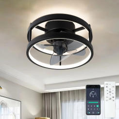 Simple LED Ceiling Fan Light Remote Control Infinite Dimming 6 Level Wind Speed Modern Living Room Bedroom Chandelier Fan