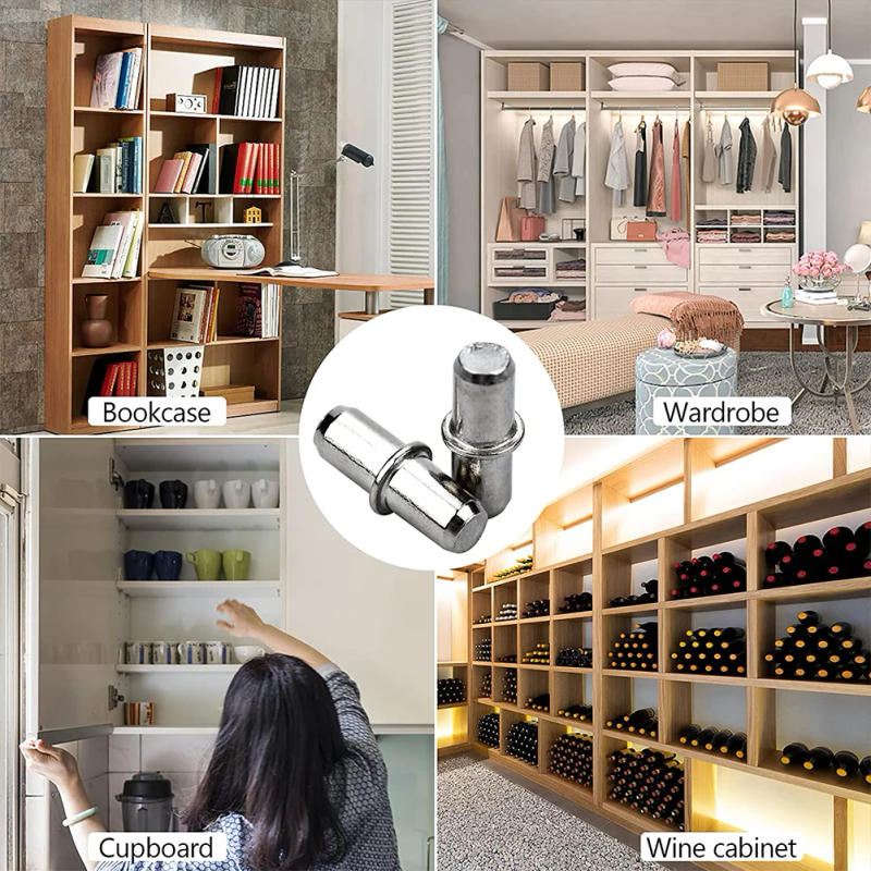 Description Picture 6 of itemBracket Shelf Support Pegs Sturdy Plated Pins 5x16mm Easy Installion For Cabinet Furniture Closet High Quality