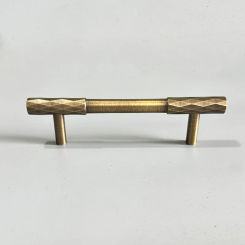 Classic Solid Brass Handle and Knob Brushed T Bar Door Pull Drawer Knobs For Kitchen Cabinet 2Pcs/set